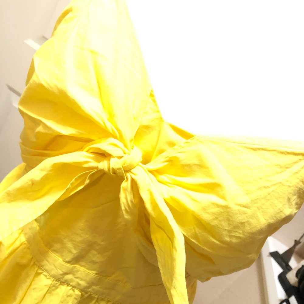 NWT Joie Sunshine Yellow Tie Front Open Back Dress - Picture 5 of 9